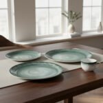 Juego Set X 30 Piezas Vajilla Porcelana Schmidt Esfera Color Verde - Imagen 2