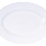 Bandeja Oval Porcelana Tramontina María Augusta 40 X 29 Cm Blanco