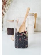 Frasco Hermético Cuadrado Tapa Cuchara Bambú Otten 390 Ml Marrón Claro - Imagen 3