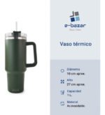 Vaso Térmico Acero C/ Manija Y Sorbete Otten 1 Lt Verde - Imagen 11