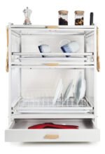 Rack Secaplato Organizador Cocina Con Cajón Y 2 Puerta Otten Blanco - Imagen 3
