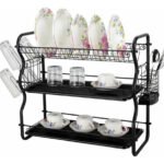 Secaplatos Escurridor Para Bacha 3 Pisos Vasos Platos Negro