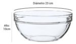 Bowl Ensaladera Apilable De Vidrio Arcoroc 23 Cm