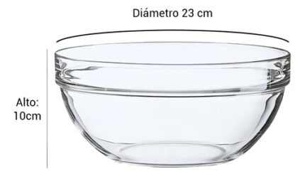 Bowl Ensaladera Apilable De Vidrio Arcoroc 23 Cm