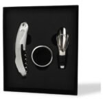 Set Kit De Vino 3 Piezas En Caja De Regalo Cartón Negro