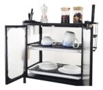 Rack Secaplato Organizador De Cocina Alto Con 2 Puerta Otten Negro - Imagen 4