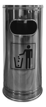 Cestos Tacho Basura C/ Cenicero Acero Inox Otten 40 Lts