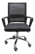 Silla Gerencial Home Office Ergonómica Respaldo Medio Otten - Negro - Tela - Imagen 3