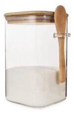 Frasco Hermético Cuadrado Tapa Cuchara Bambú Otten 865 Ml