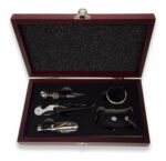 Set Kit De Vino 5 Piezas En Caja De Madera Ideal Para Regalo