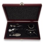 Set Kit De Vino 5 Piezas En Caja De Madera Ideal Para Regalo