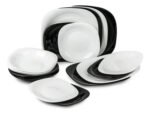 Set X 18 Juego Vajilla Vidrio White & Black Luminarc Carine Negro/blanco N1489 - Imagen 4
