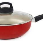 Sarten Wok Antiadherente C/ Tapa Panelux Premium 24 Cm Rojo
