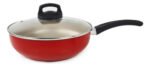 Sarten Wok Antiadherente C/ Tapa Panelux Premium 24 Cm Rojo