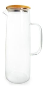 Jarra Con Asa De Vidrio Tapa Bambu 1600 Ml