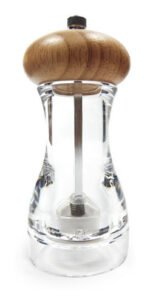 Molinillo Pimentero De Acrílico Con Tapa De Madera 16 Cm