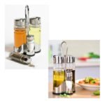 Set X 4 Aceitero Vinagrero Condimentero Vidrio Con Base Color Transparente - Imagen 2