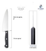 Cuchillo Chef Profesional Otten 20 Cm - BAZAR CHEFs - Negro/plateado - Imagen 3