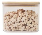 Frasco Acrílico Hermético Tapa Bambú Otten 600 Ml - Marrón Claro