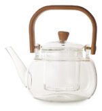 Tetera Vidrio Con Infusor Y Mango Bambú Otten 600 Ml Marrón
