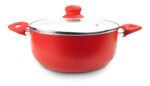 Cacerola Ceramica Calidad Premium Mika 26 Cm Color Rojo/blanco