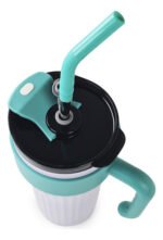 Vaso Térmico Acero C/ Manija Y Sorbete Otten 860 Ml Lila / Turquesa - Imagen 2
