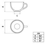 Taza C/ Plato Té Porcelana Tramontina Maria Augusta 250ml Blanco - Imagen 5