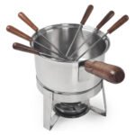Fondue Acero Inoxidable Queso Chocolate 6 Pinches