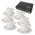 SET X 6 TAZA DE CAFE CON PLATO CERAMICA 110 ML OTTEN