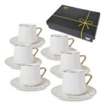 SET X 6 TAZA DE CAFE CON PLATO CERAMICA 110 ML OTTEN