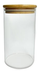 Frasco De Vidrio Con Tapa De Bambú
