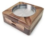 Cenicero Madera Acero Con Compartimento Otten Marrón