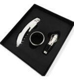 Set Kit De Vino 3 Piezas En Caja De Regalo Cartón Negro - Imagen 2