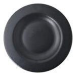 Set X 12 Plato Pasta Porcelana Corona Pluto Reactivo 30,3 Cm Negro