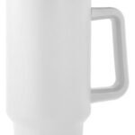 Vaso Térmico Acero C/ Manija Y Sorbete Otten 1 Lt Blanco