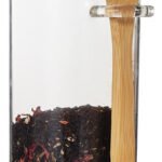 Frasco Hermético Cuadrado Tapa Cuchara Bambú Otten 390 Ml Marrón Claro