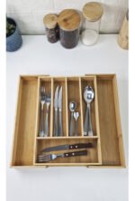 Cubiertero Extensible 7 Compartimientos Madera Bambu Otten - Marrón Claro - Imagen 6