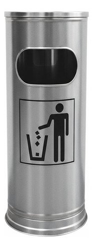 D_777519-MLA97547291857_112025-O Cestos Tacho Basura C/ Cenicero Acero Inox Otten 22 Lts Plateado - Imagen 1