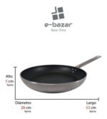 Sarten Profesional Teflon Mehtap 28 Cm Mango De Acero Gris - Imagen 8