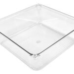 Organizador Cuadrado Contenedor Acrilico Para Heladera 15 Cm Transparente