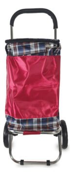 Carrito De Compras Plegable Metálico Reforzado Otten Tartan Red - Imagen 3