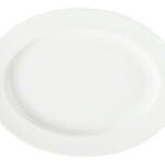 Fuente Bandeja De Porcelana Oval Corona Actualite 30 Cm - Blanco