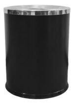Cestos Tacho Basura Acero Inoxidable Otten Negro 10 Lts Negro