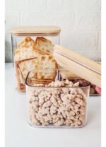Frasco Acrílico Hermético Tapa Bambú Otten 600 Ml - Marrón Claro - Imagen 4