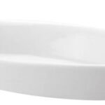 Fuente Oval Con Alza Porcelana Schmidt 23 Cm Blanco