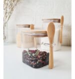 Frasco Hermético Cuadrado Tapa Cuchara Bambú Otten 900 Ml - Imagen 2
