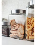 Frasco Hermético Cuadrado Vidrio Otten 1,7 Lts - Plateado - Imagen 8