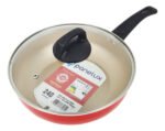 Sarten Wok Antiadherente C/ Tapa Panelux Premium 24 Cm Rojo - Imagen 2
