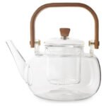 Tetera Vidrio Con Infusor Y Mango Bambú Otten 800 Ml - Marrón
