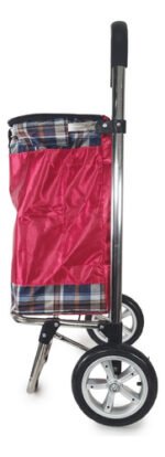 Carrito De Compras Plegable Metálico Reforzado Otten Tartan Red - Imagen 2